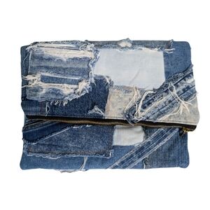 Diagonal Denim Clutch No. 01